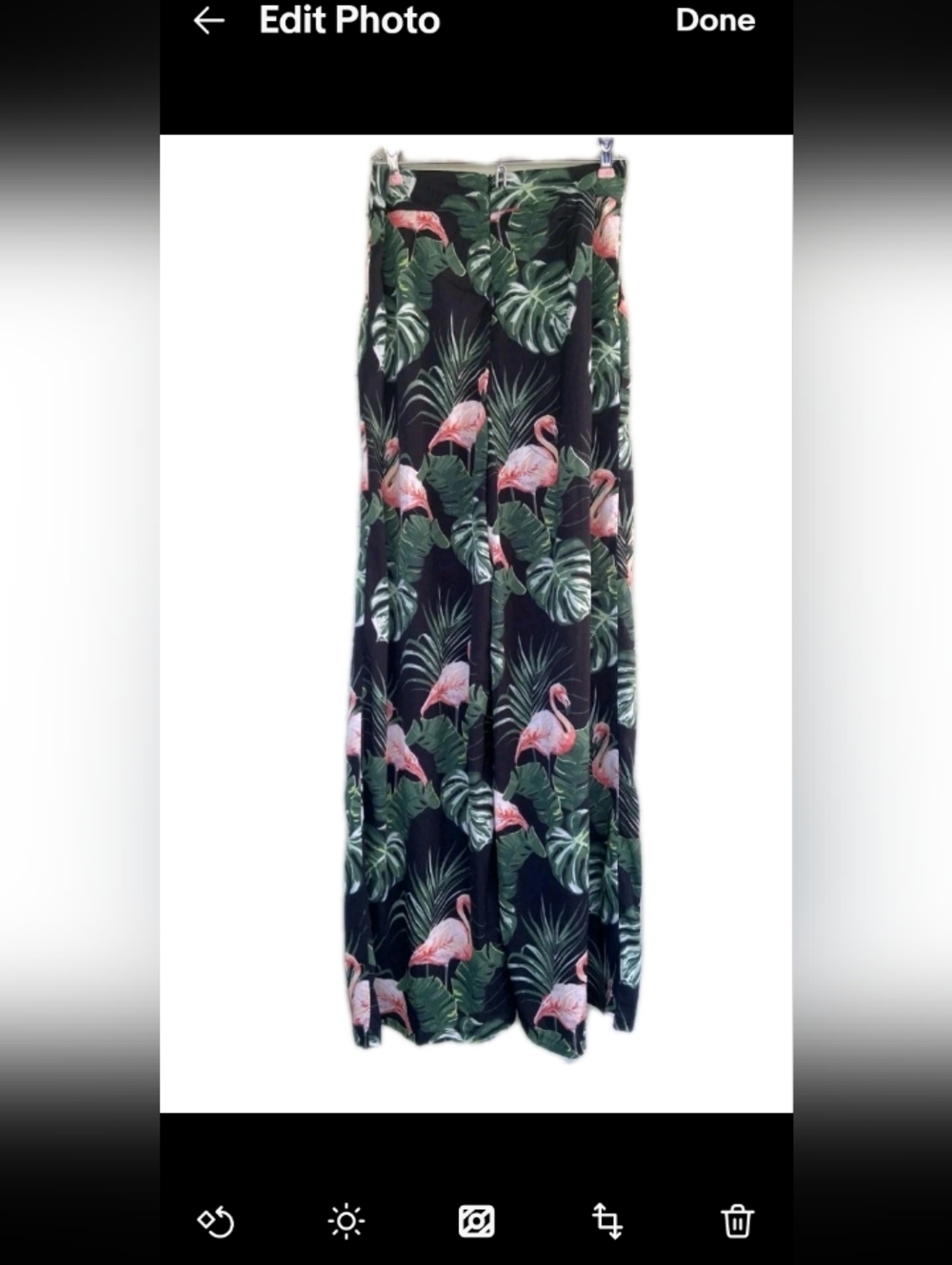 Nwt Boohoo Tropical Black Sheer High Waisted Wide Leg Trousers 6- 27/31